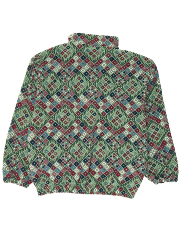 Kappa Meninas Zip Neck Fleece Jumper 13-14 Anos Poliéster Geométrico Verde