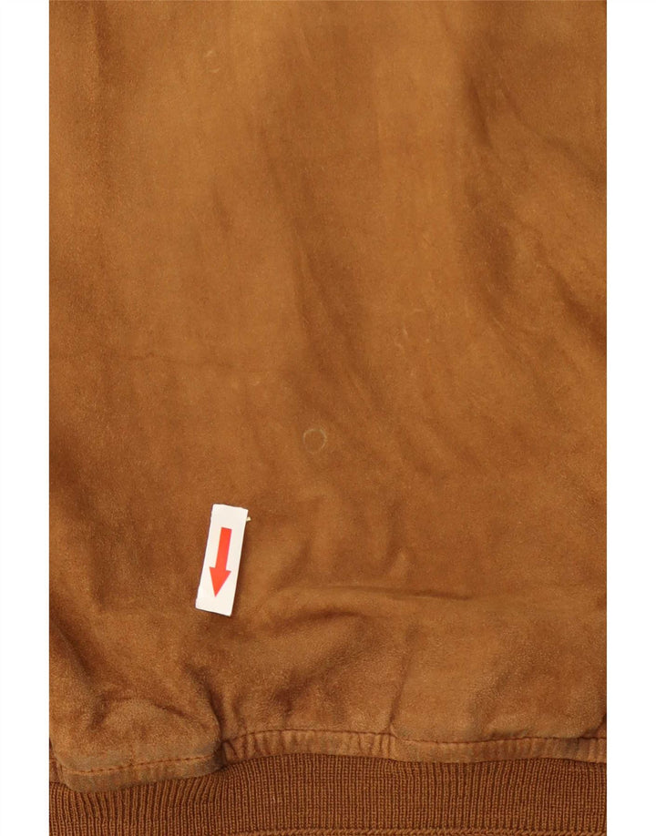 Jaqueta bomber masculina vintage de camurça UK 42 XL bege