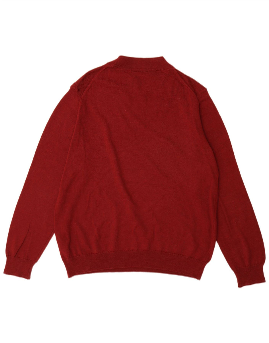 Suéter masculino Marks & Spencer com gola redonda, grande lã merino vermelha