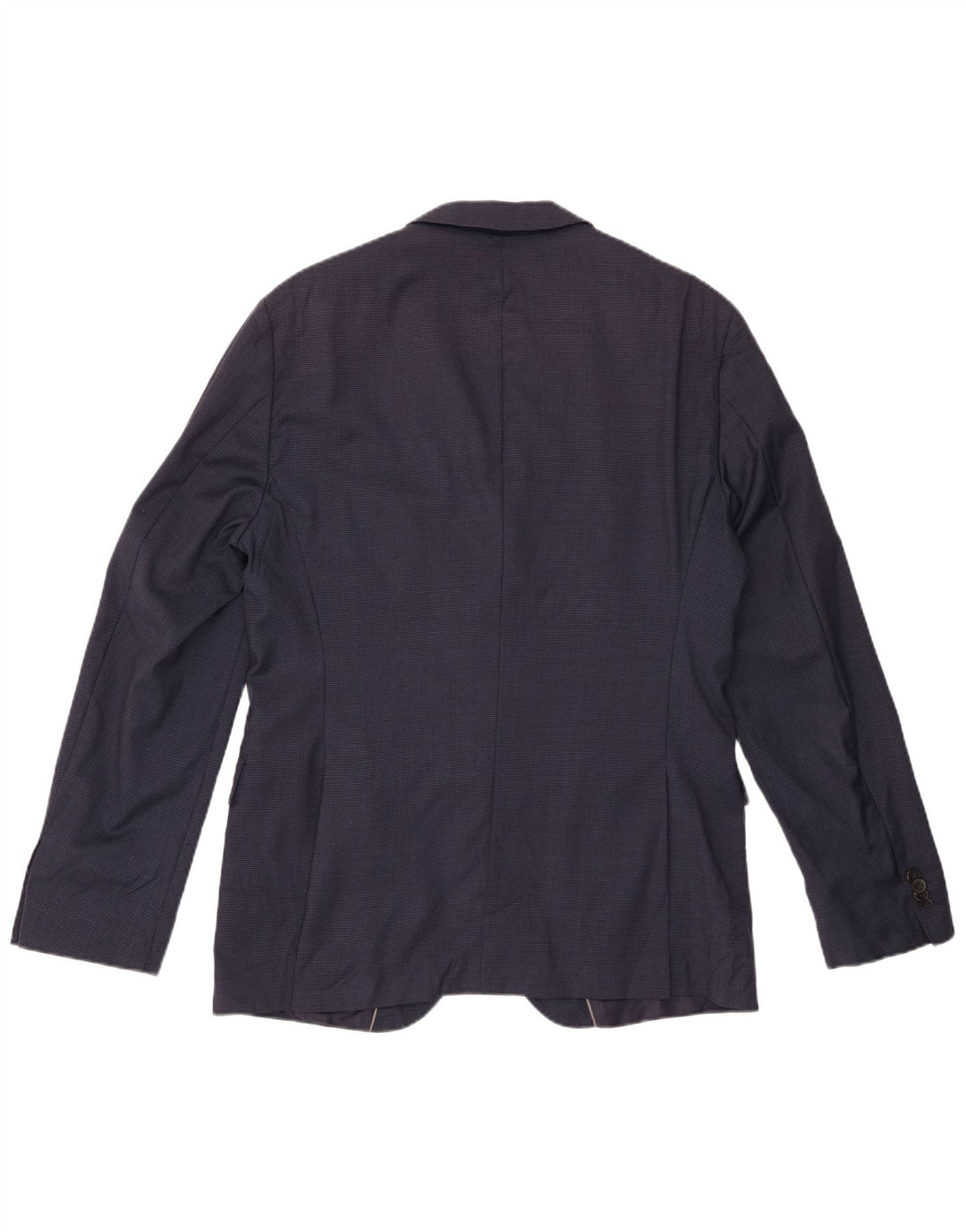 Jaqueta blazer masculina de 2 botões HUGO BOSS UE 52 XL azul marinho xadrez lã