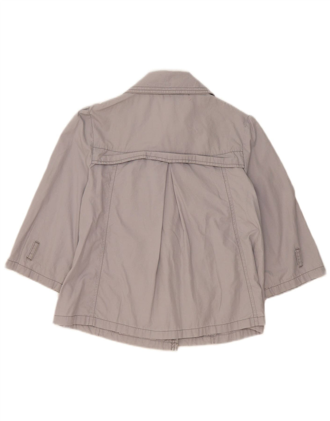 Jaqueta feminina Marks & Spencer manga 3/4 com peito duplo Reino Unido 8 pequena cinza