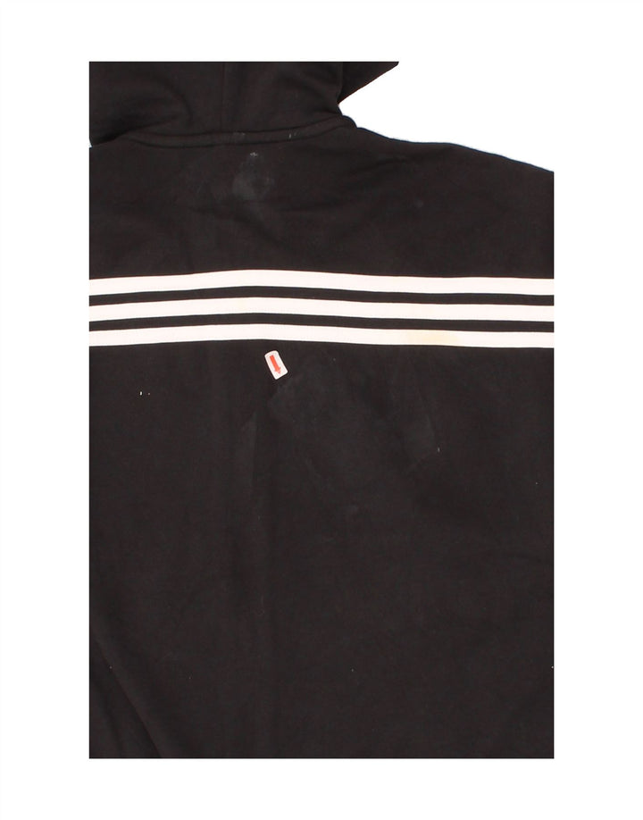 ADIDAS Womens Oversized Zip Hoodie Sweater UK 4/6 XS Black Cotton Vintage Adidas and Second-Hand Adidas from Messina Hembry 