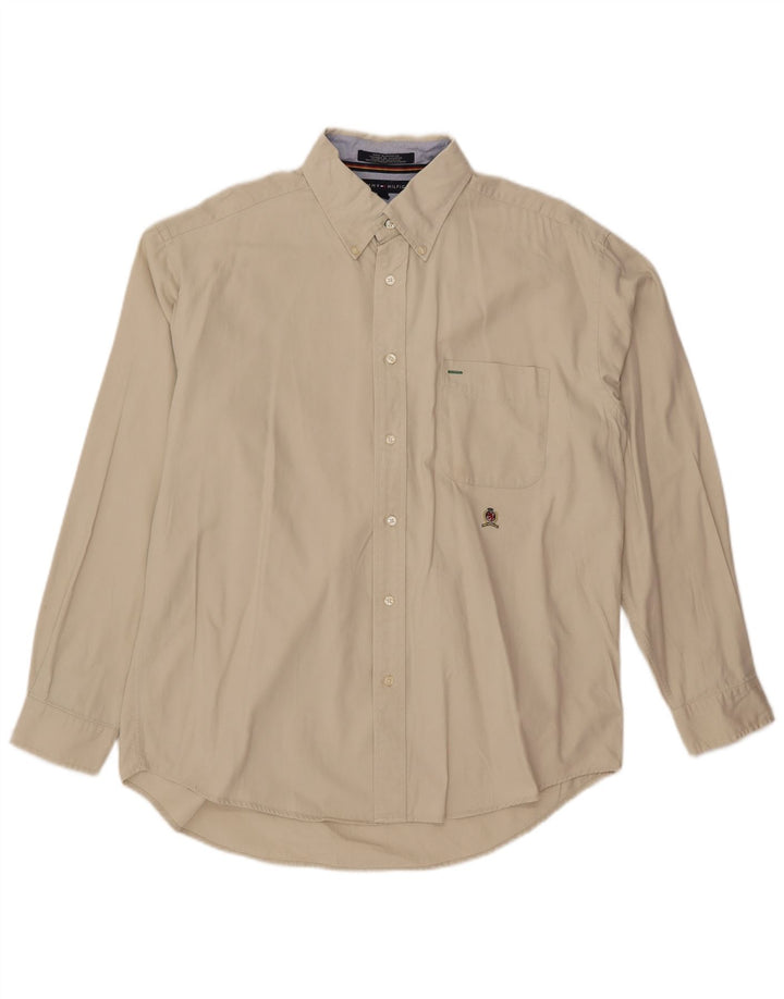 Camisa masculina TOMMY HILFIGER grande de algodão branco