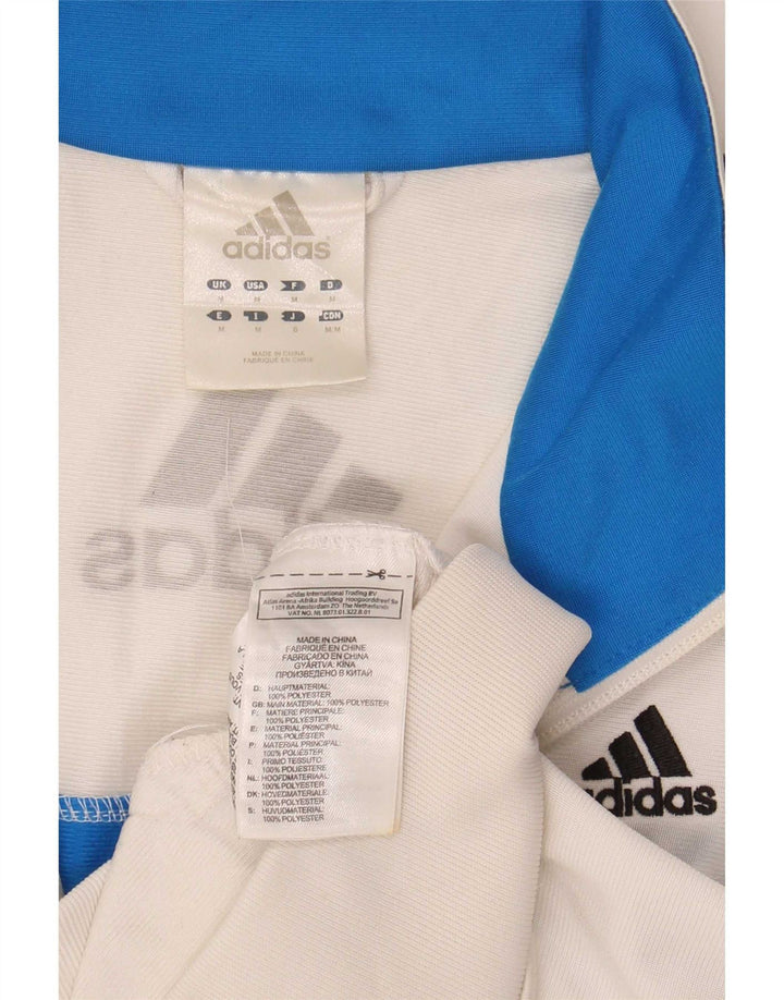 Adidas Mens Graphic Tracksuit Top Jaqueta Médio Branco Colorblock Poliéster