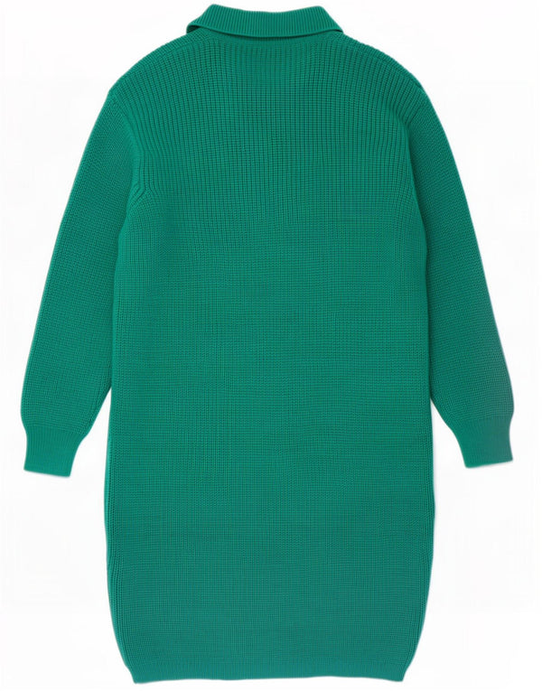 Vestido jumper feminino Marella com ajuste solto Reino Unido 14 lã verde médio
