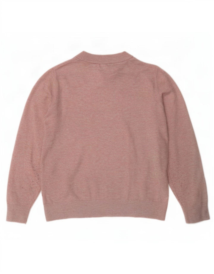 Suéter feminino Marks & Spencer com gola redonda, Reino Unido 10, pequeno, rosa, poliéster
