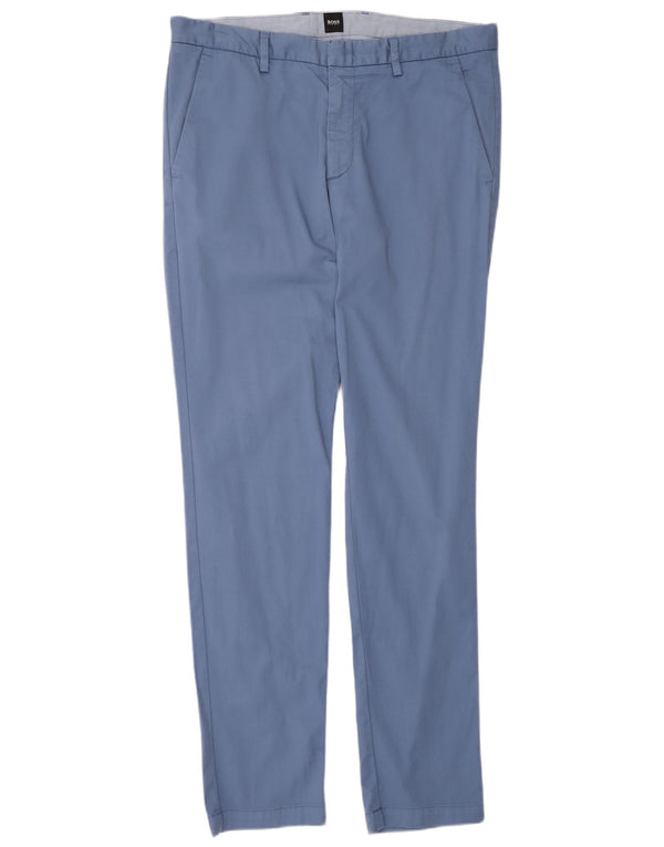 Calça Chino Slim Masculina Hugo Boss W32 L32 Algodão Azul