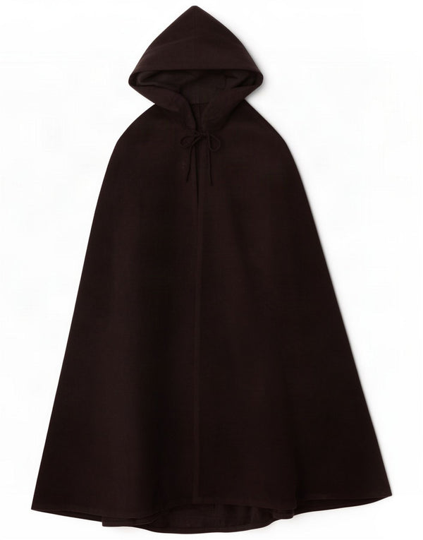 Casaco feminino vintage com capuz, tamanho único, preto