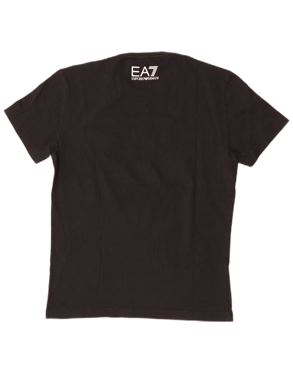 Camiseta gráfica masculina Emporio Armani Top médio preto