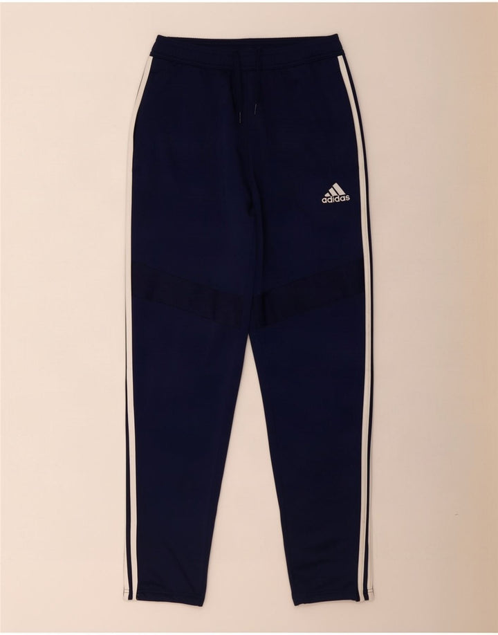 Calça de treino masculina Adidas pequena azul marinho poliéster