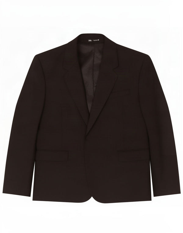 Jaqueta Zara Mens Blazer EU 52 Grande Poliéster Preto