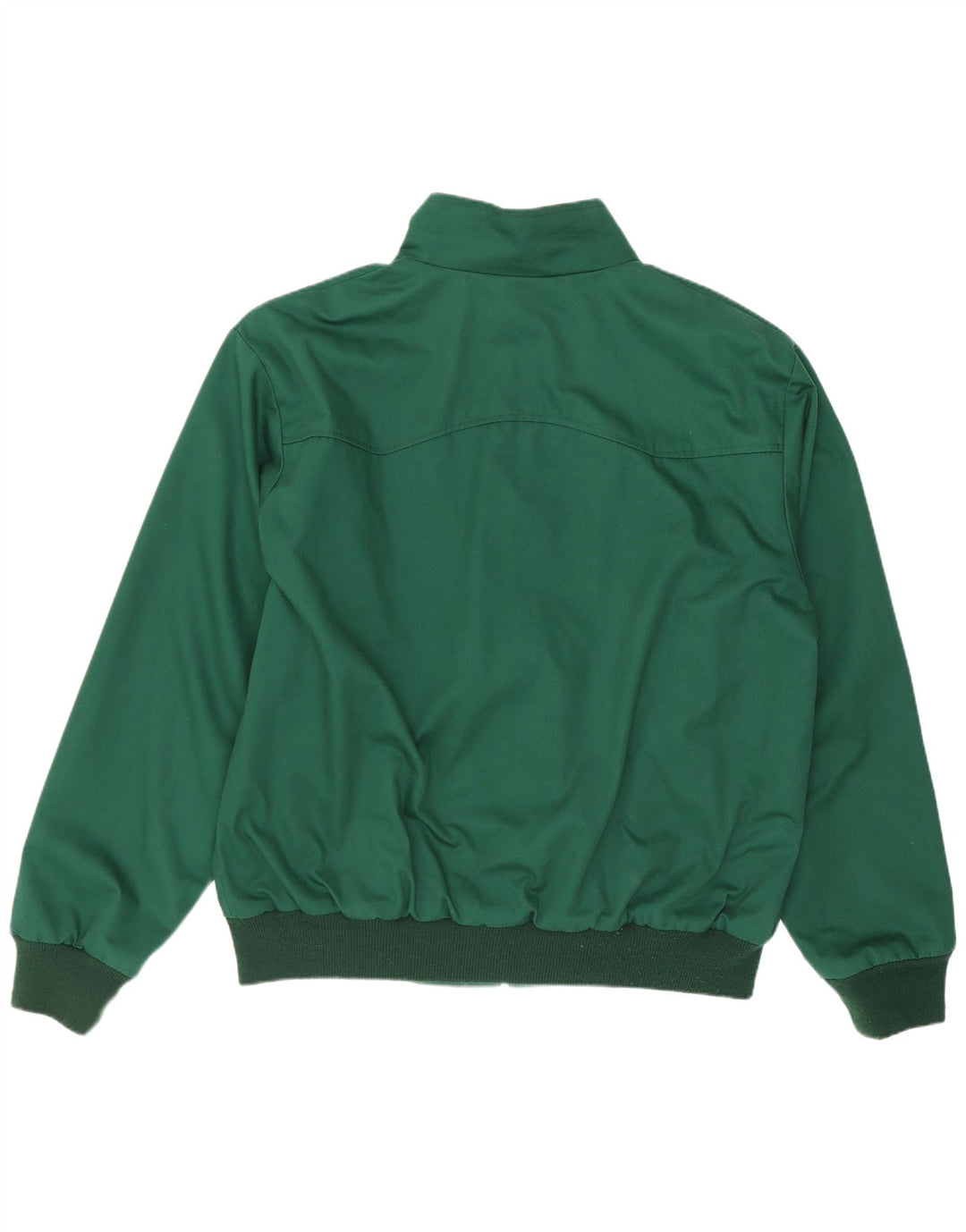 Jaqueta bomber masculina vintage Reino Unido 40 grande poliéster verde retrô