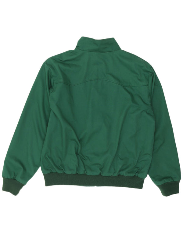 Jaqueta bomber masculina vintage Reino Unido 40 grande poliéster verde retrô