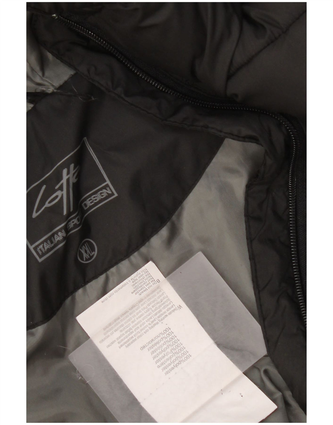 Jaqueta masculina acolchoada com capuz Lotto UK 44 2XL poliéster preto