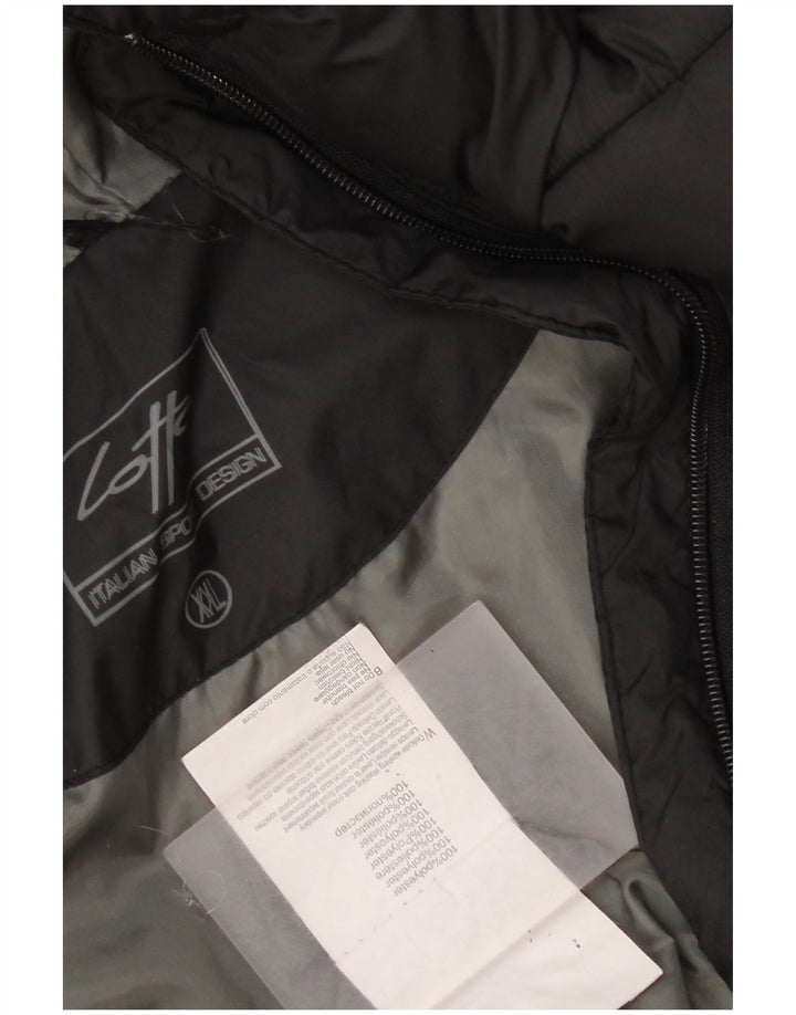 Jaqueta masculina acolchoada com capuz Lotto UK 44 2XL poliéster preto