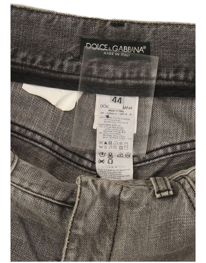 Dolce & Gabbana Jeans Slim Feminino Distressed IT 44 Médio W30 L31 Cinza