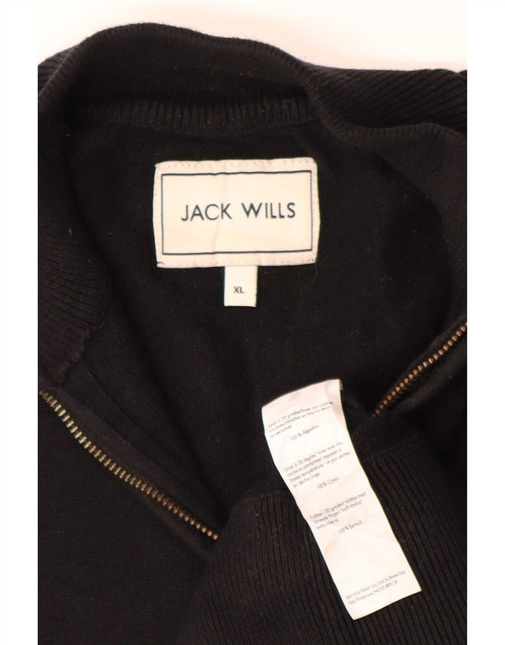Suéter masculino Jack Wills com zíper e gola XL de algodão preto