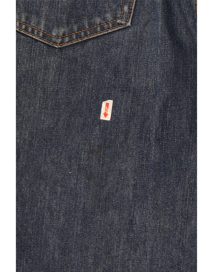 Wrangler Mens Straight Jeans W32 L32 Azul Marinho Algodão