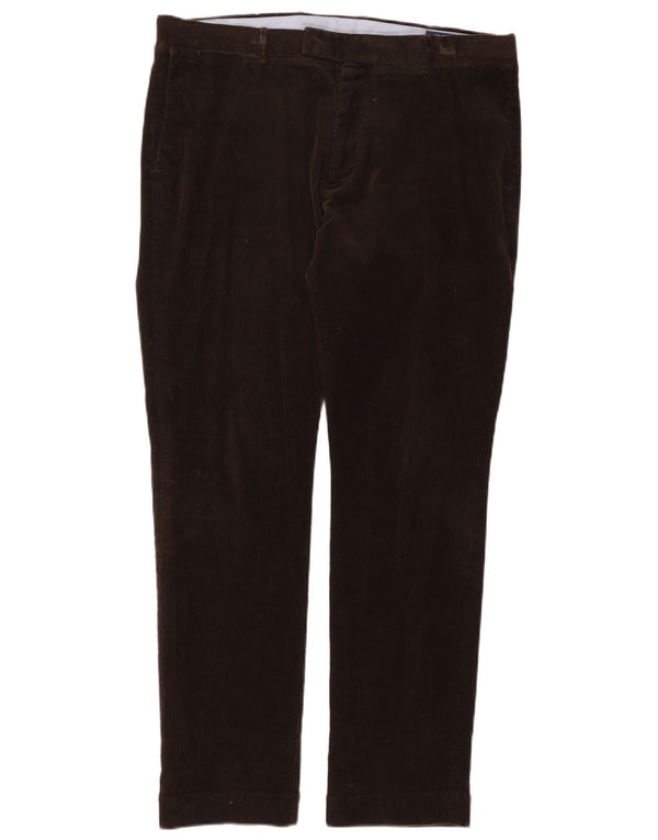 Polo Ralph Lauren Mens Slim Fit Calças de veludo W36 L32 Algodão Marrom