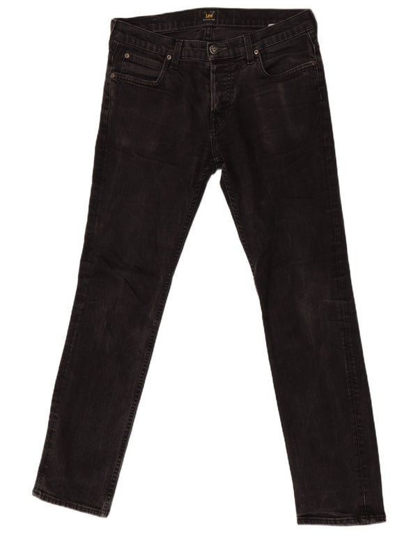 Lee Womens Powell Slim Jeans W32 L32 Algodão Preto