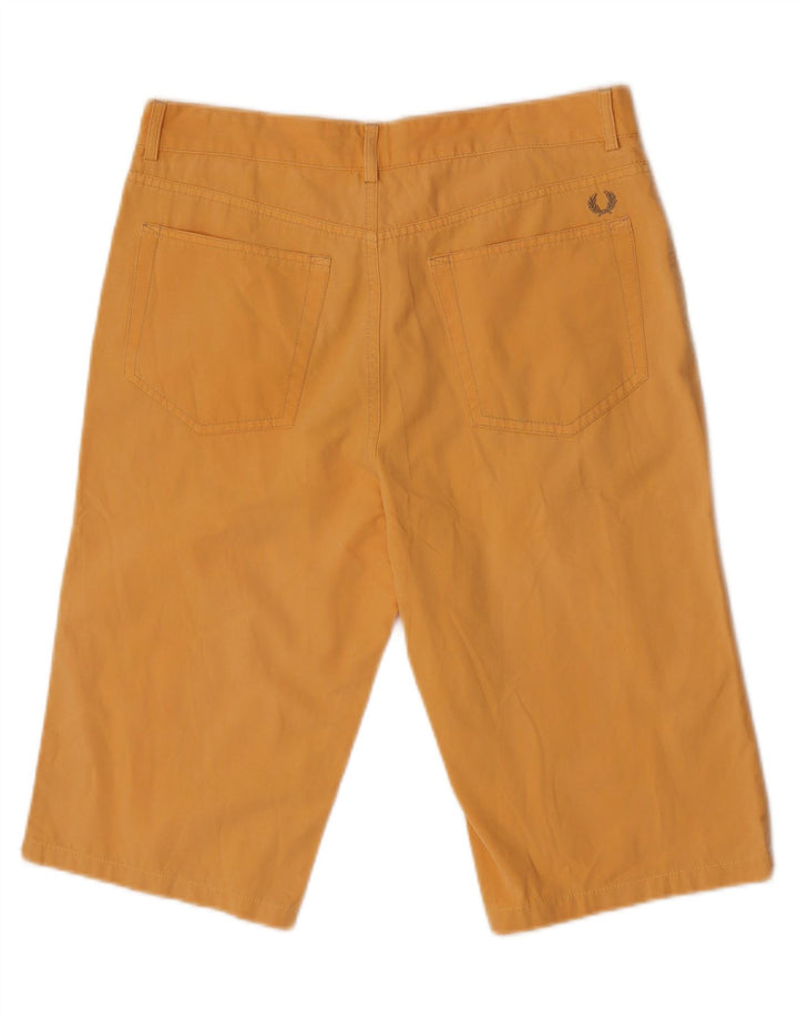 Fred Perry Mens Casual Shorts IT 46 Pequeno W32 Algodão Amarelo