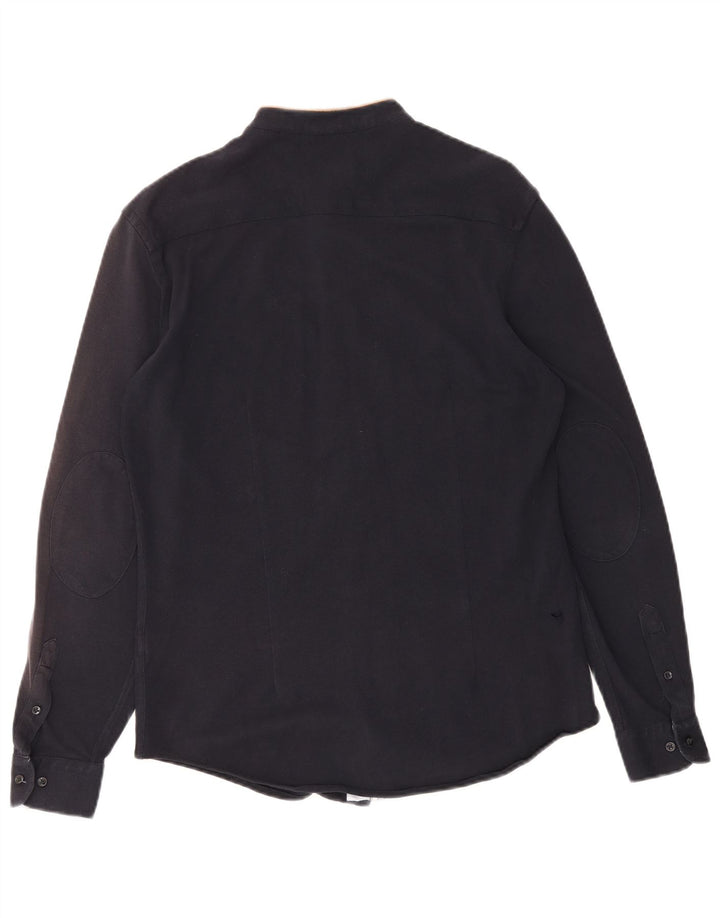 Zara Camisa masculina média azul marinho