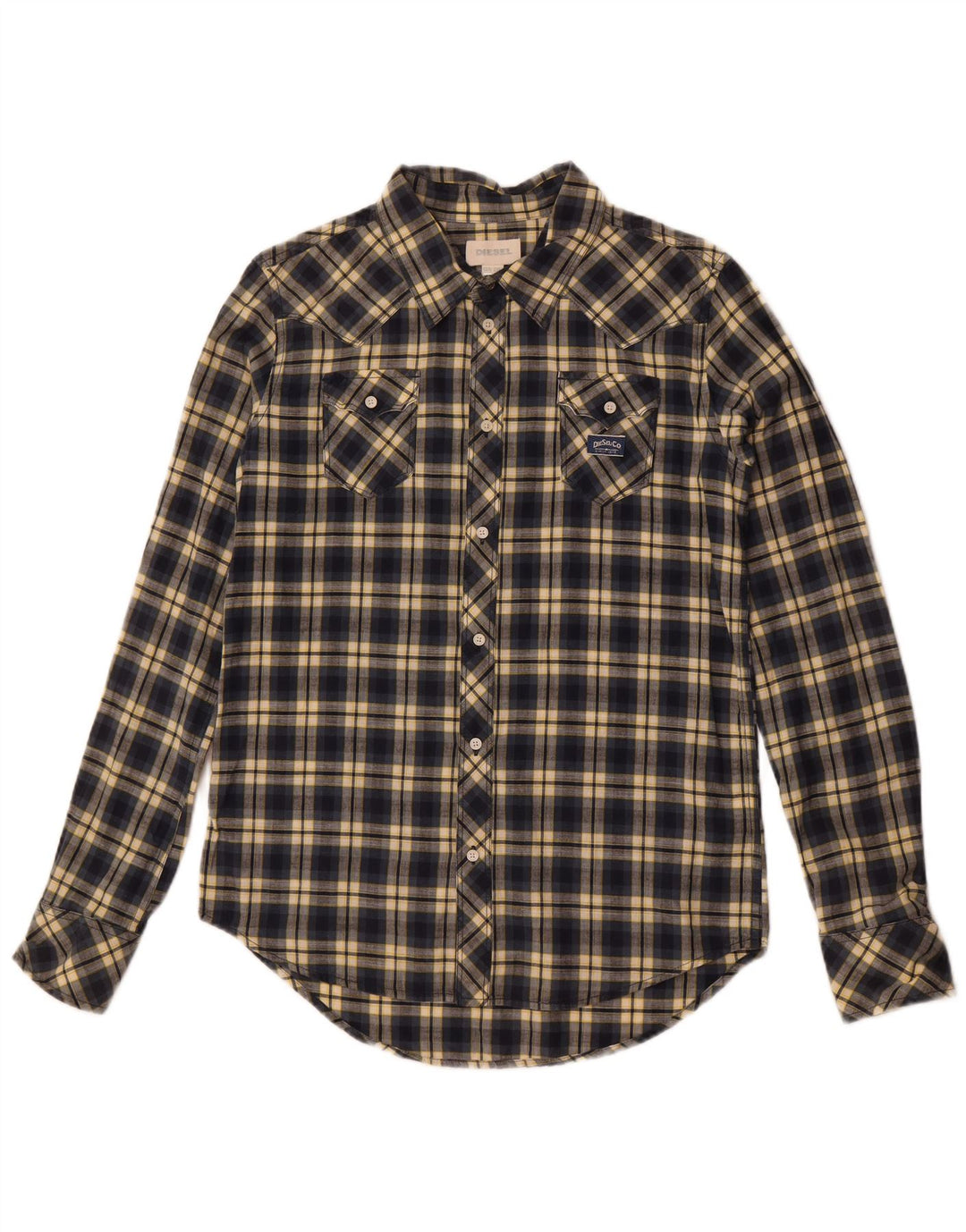 Diesel Camisa Menino 15-16 Anos 2XL Azul Marinho Xadrez Algodão