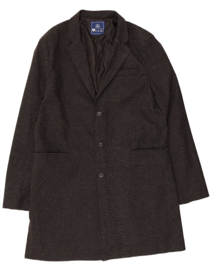 Sobretudo masculino vintage UK 40 grande algodão cinza