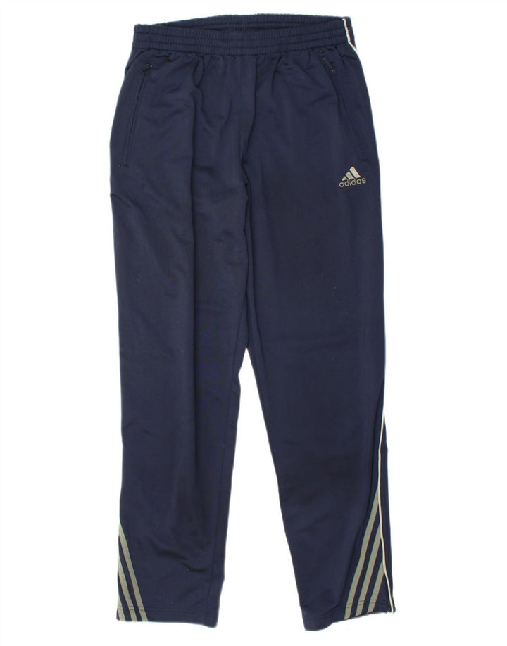 Calças de treino masculinas ADIDAS UK 40/42 poliéster azul marinho médio
