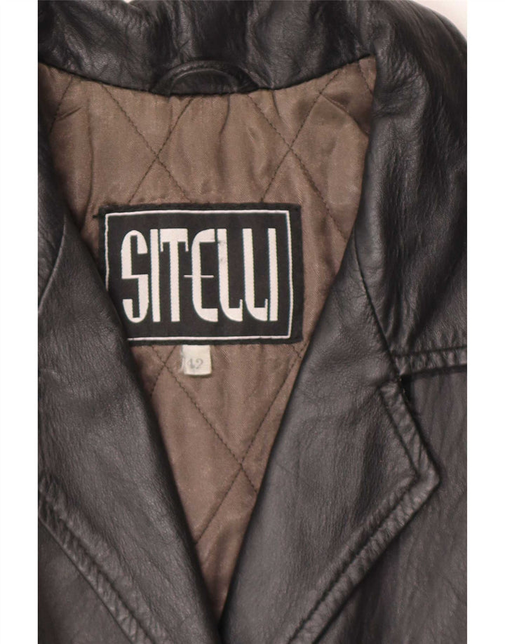 Casaco de couro feminino Sitelli IT 42 médio preto