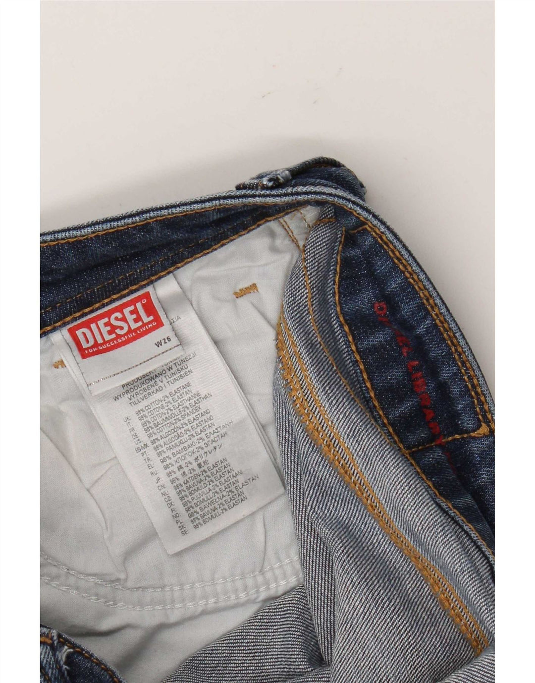 Jeans Slim Feminino Diesel W26 L29 Algodão Azul