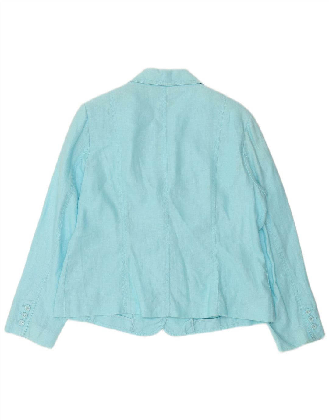 Jaqueta blazer feminina Per Una com 4 botões UK 18 XL linho azul