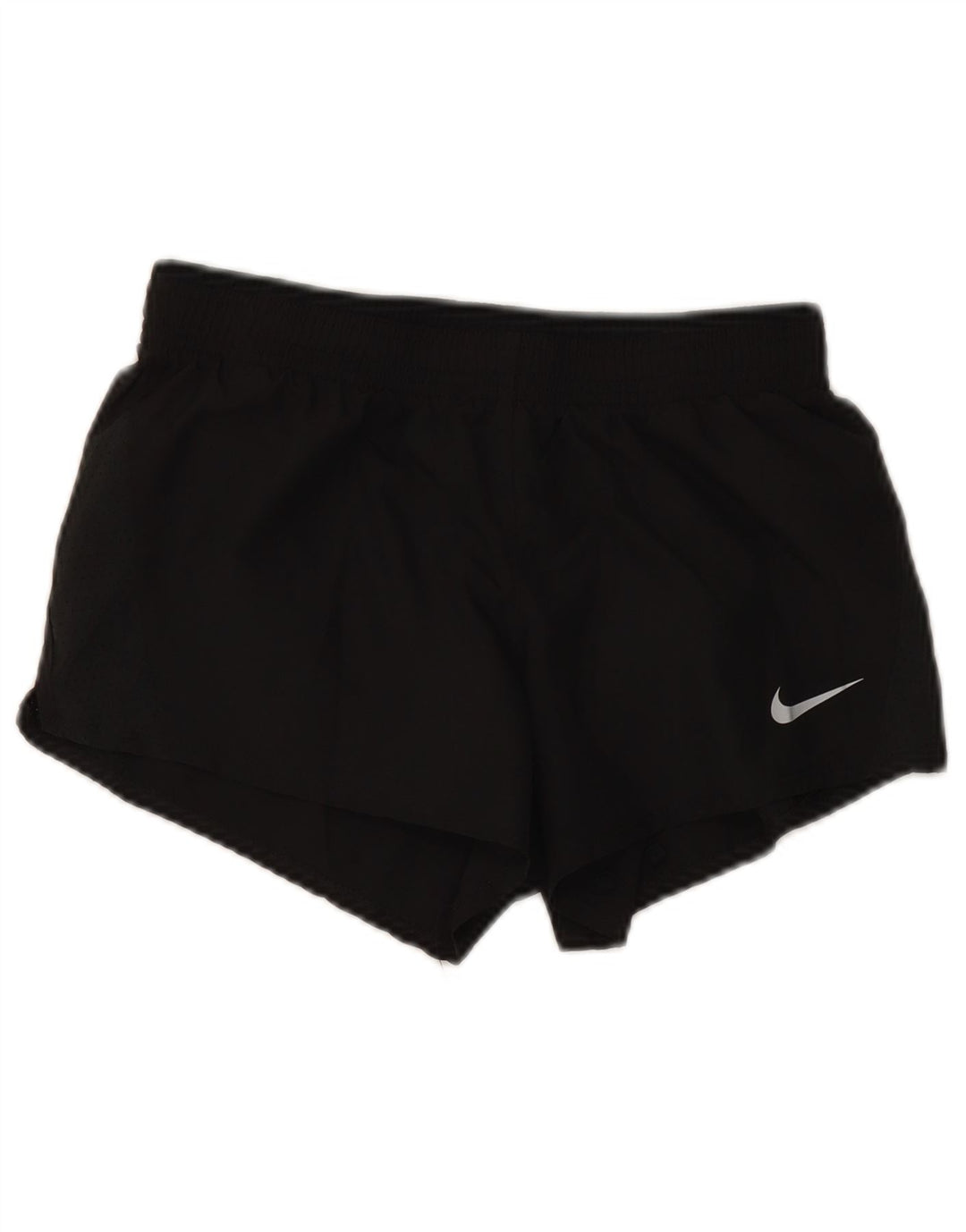 Shorts esportivos femininos Nike Dri Fit UK 8 pequenos poliéster preto