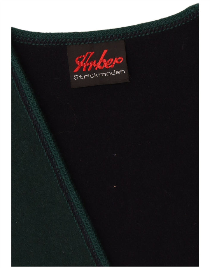 Colete feminino Arber Strickmoden UK 18 XL lã verde