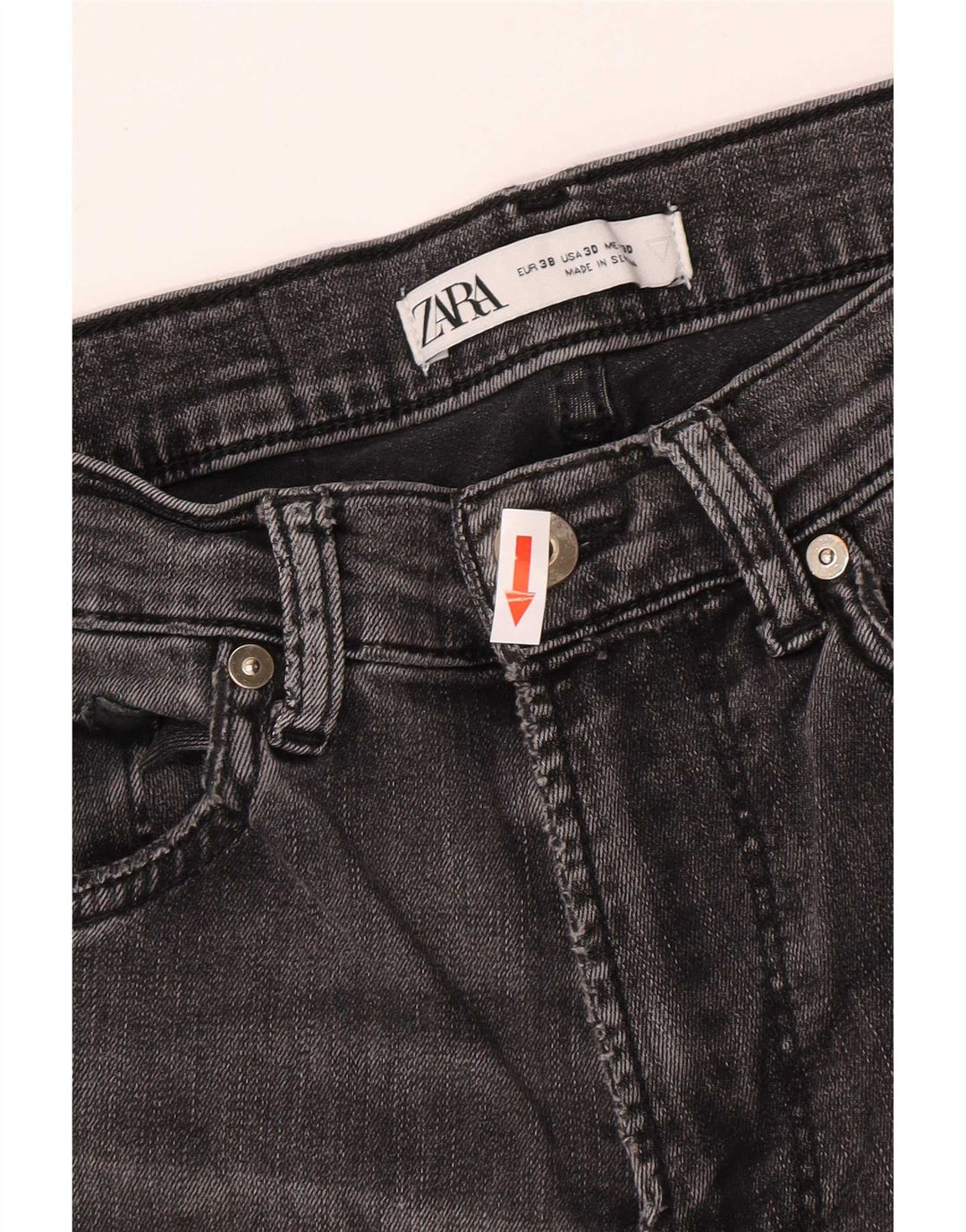 Zara Mens Jeans Skinny EU 38 Pequeno W30 L29 Cinza