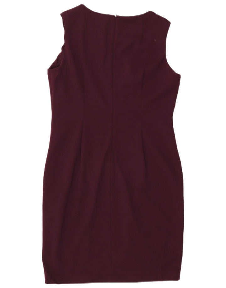 CALVIN KLEIN Vestido feminino sem mangas com bainha US 14 grande poliéster cor de vinho