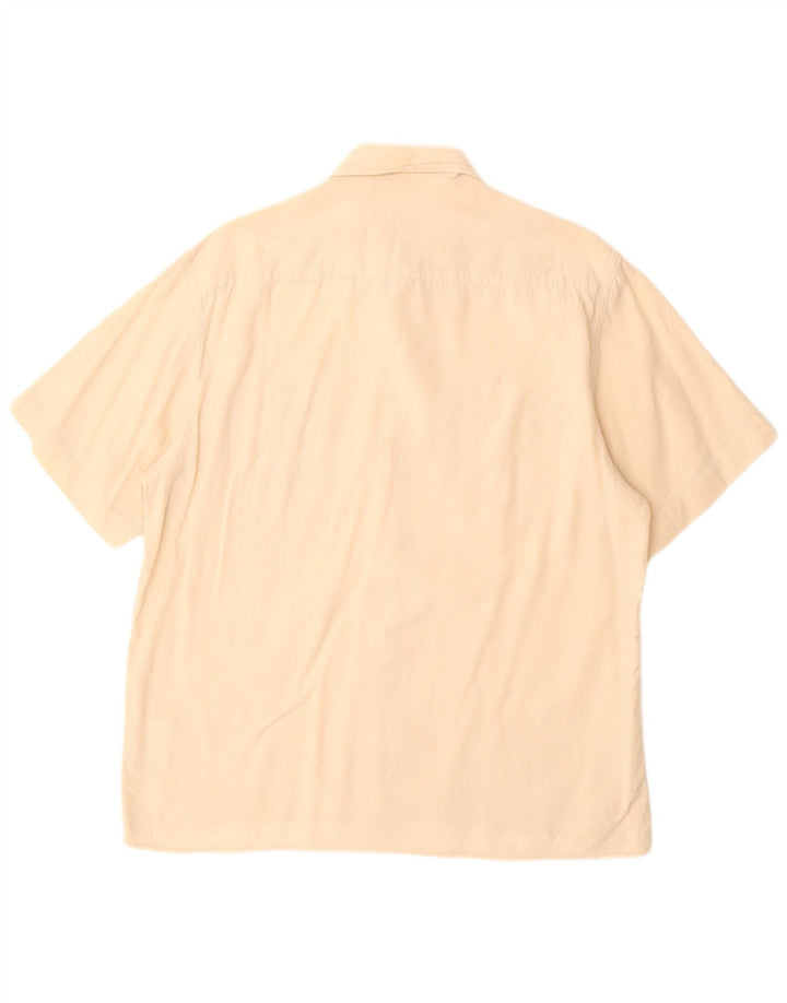 Wrangler Camisa masculina de manga curta linho bege médio