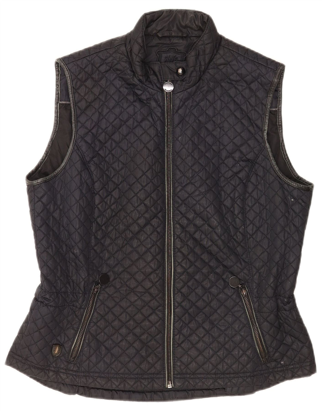 Colete acolchoado feminino Massimo Dutti UK 18 XL preto poliéster