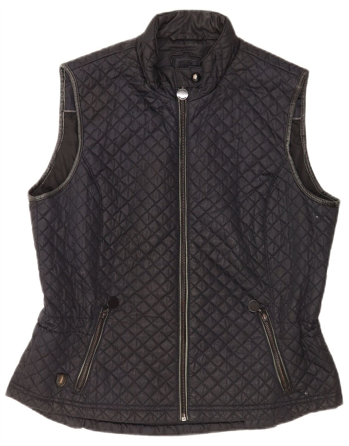 Colete acolchoado feminino Massimo Dutti UK 18 XL preto poliéster