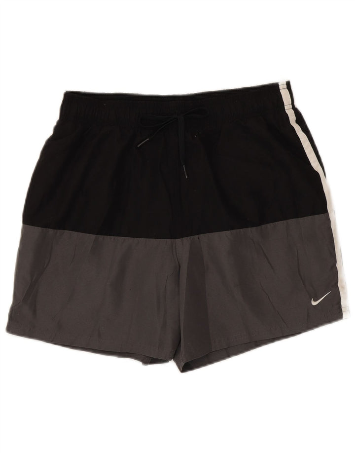 Shorts esportivos masculinos Nike médio preto colorblock