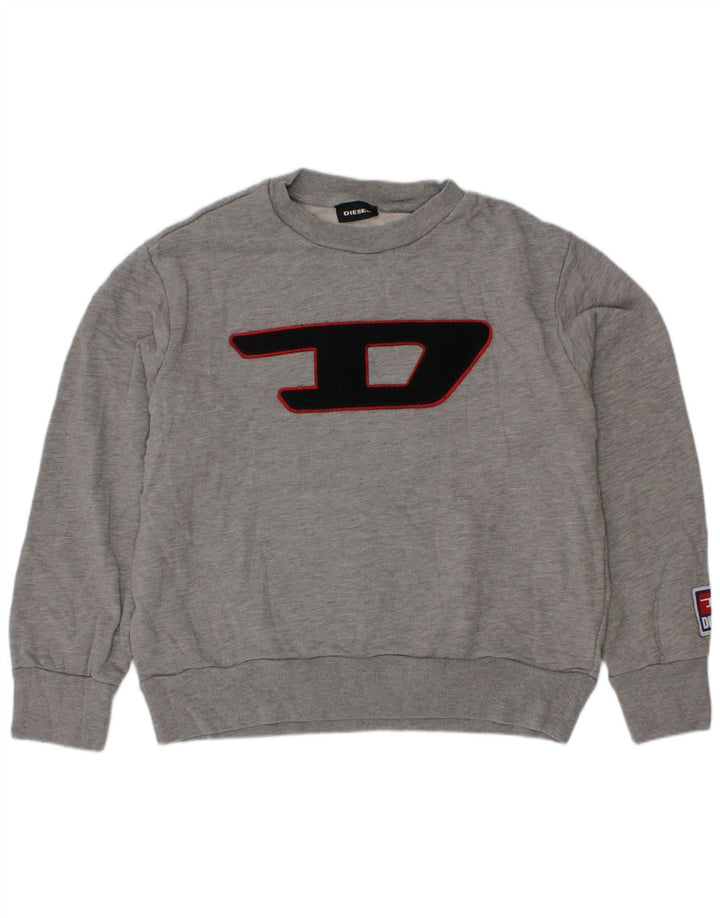 Suéter gráfico diesel masculino 7-8 anos algodão cinza