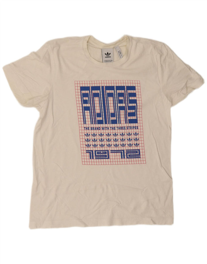 Camiseta Adidas Masculina Graphic Top Médio Off White Algodão