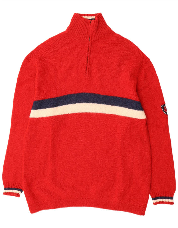 Suéter masculino Diadora com zíper e gola 2XL vermelho colorblock lã