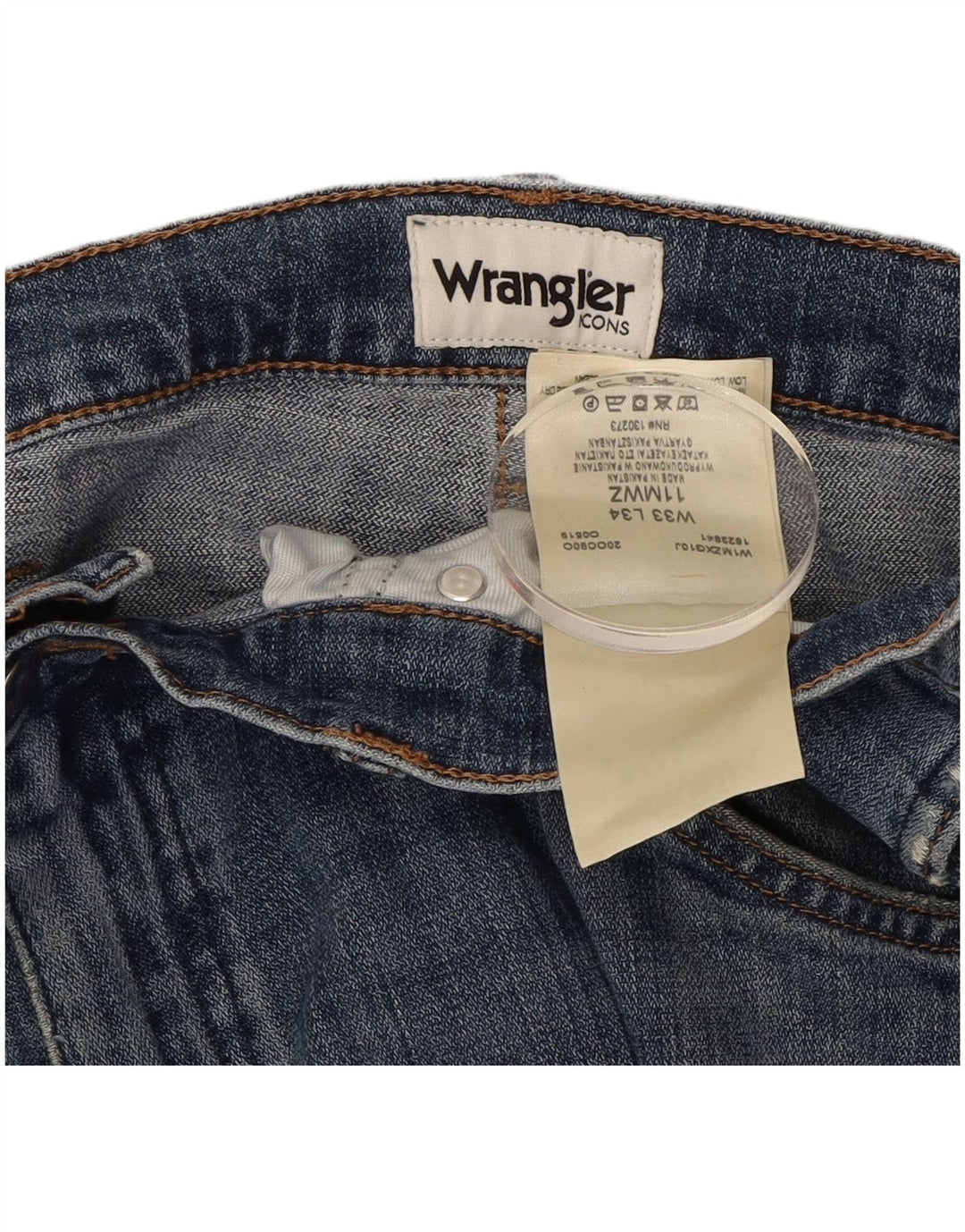 WRANGLER Mens Jeans Slim W33 L30 Azul Algodão