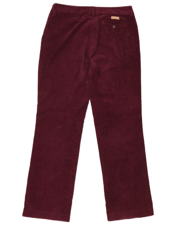 Calça feminina de veludo cotelê Henry Cottons IT 44 médio W32 L30 Borgonha