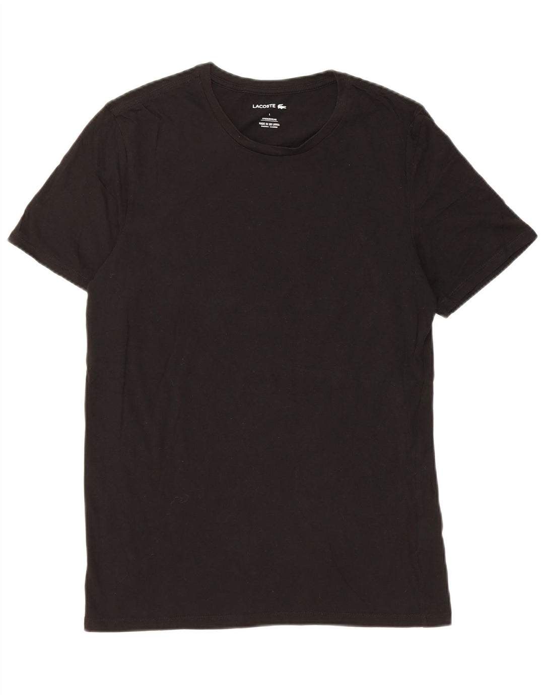 Camiseta feminina Lacoste UK 14 grande algodão preto