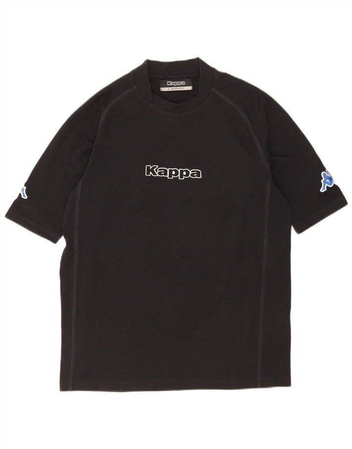 Camiseta Kappa masculina gráfica grande poliéster preto