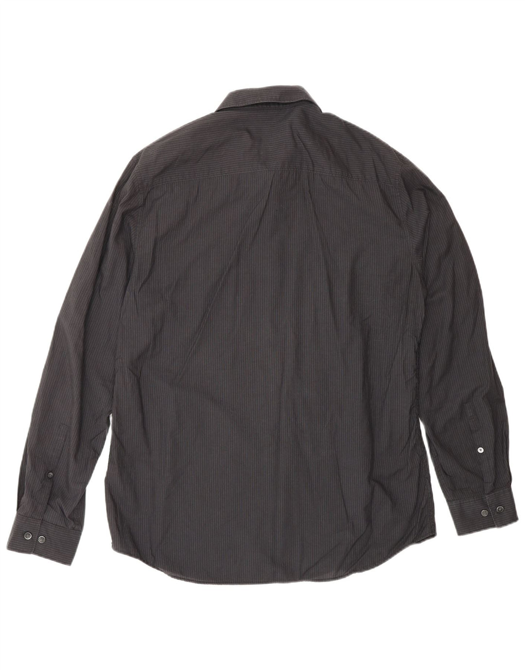 Camisa masculina CALVIN KLEIN de algodão listrado preto médio