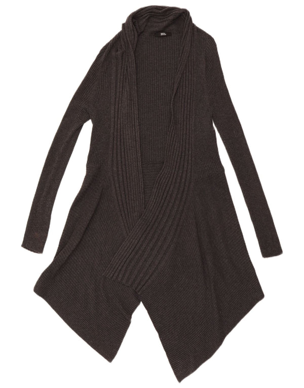 Marks & Spencer Suéter feminino Longline Open Cardigan Reino Unido 16 Grande Cinza