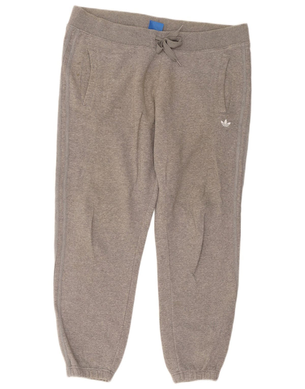 Calça de treino masculina Adidas Joggers XL cinza manchado de algodão
